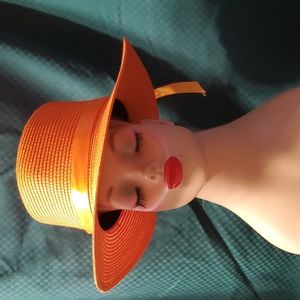 Straw hat. ORANGE new